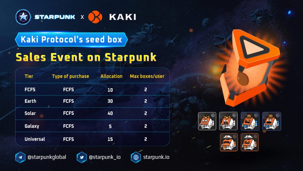 Kaki Protocol’s seed box sales event on Starpunk: Detailed timeline and instructions on How to purchase